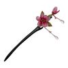 Lotus Floral Hair Stick Tassel Wood Chinese Style Hairpin Elegant Retro Traditional Hanfu Hair Accessory Stage Performance