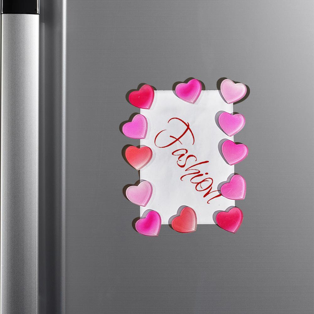TYCT101-106 Creative Sakura Fridge Magnets - Heart-Shaped Acrylic Magnetic Dots for Refrigerator Decoration and Organization