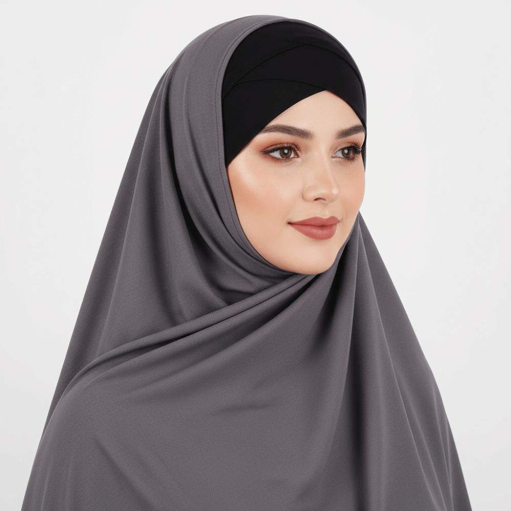 Comfortable Fit Solid Color Inner Cap Cotton Forehead Cross Under Scarf Caps Breathable Elastic Scarf Caps for Women