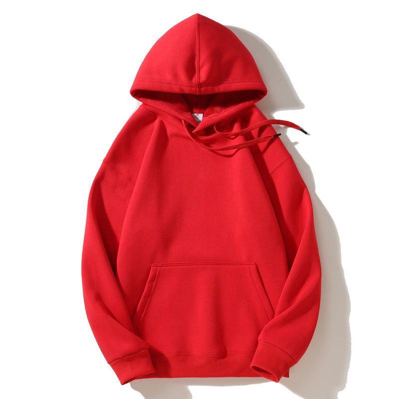 Spring Solid Color Thick Hooded Sweater Solid Color Retro Casual Hoodie for Men and Women
