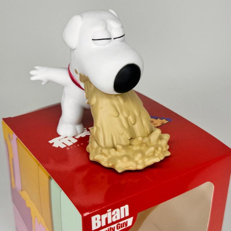 10Cm Animation Family Guy Puking Brian Stewie Duck Suit Pvc Action Figures Desktop Decoration Model Collectible Statues Toys Gifts