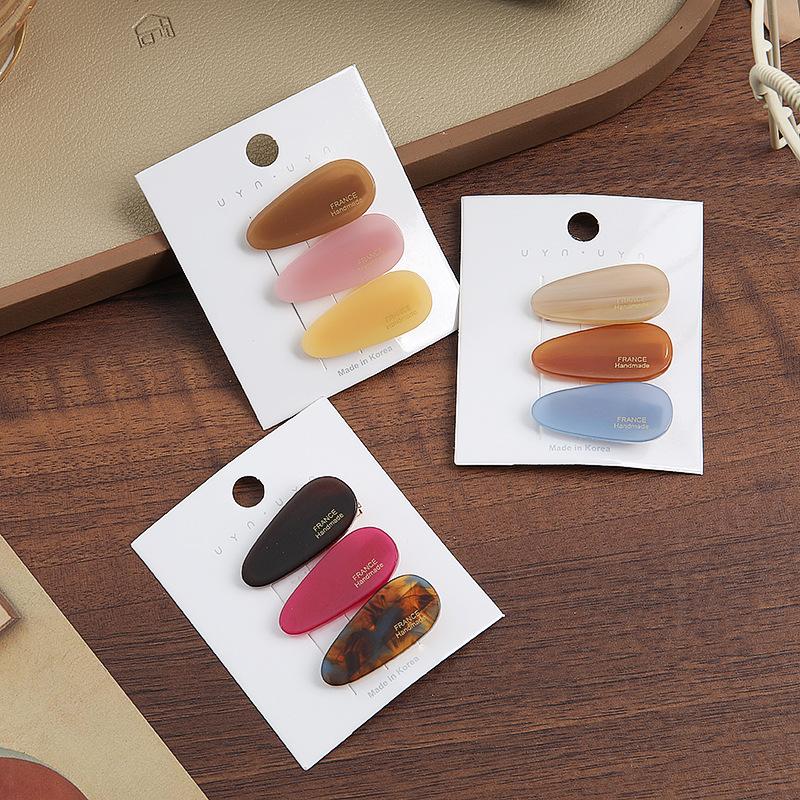 Sweet And Cute Acetic Acid Water Droplets Small Hairpin Side Bangs Broken Hairpin Female Spring And Summer Hairpin Duck Bill Clip Headgear Bb Clip