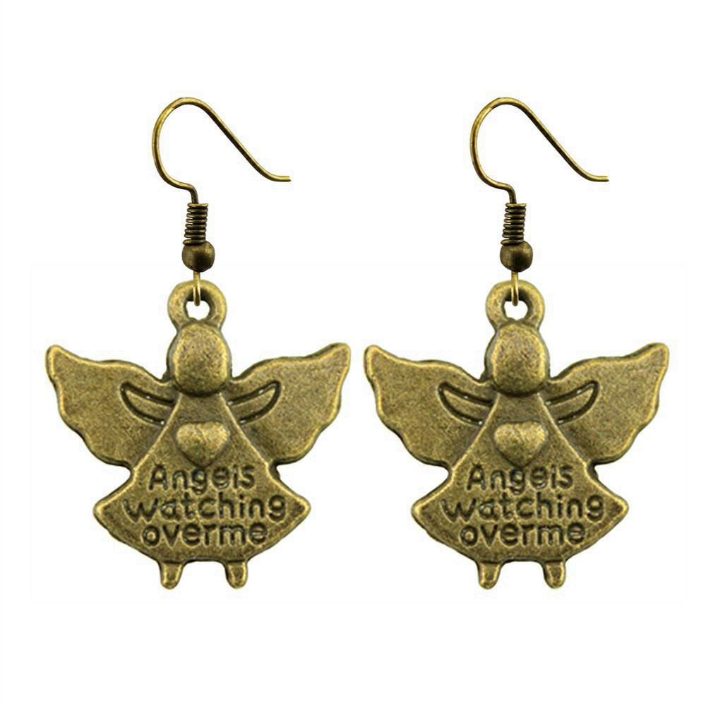 Angel Charm Dangle Earrings Retro Jewelry Design Wing Pendants Women Jewelry