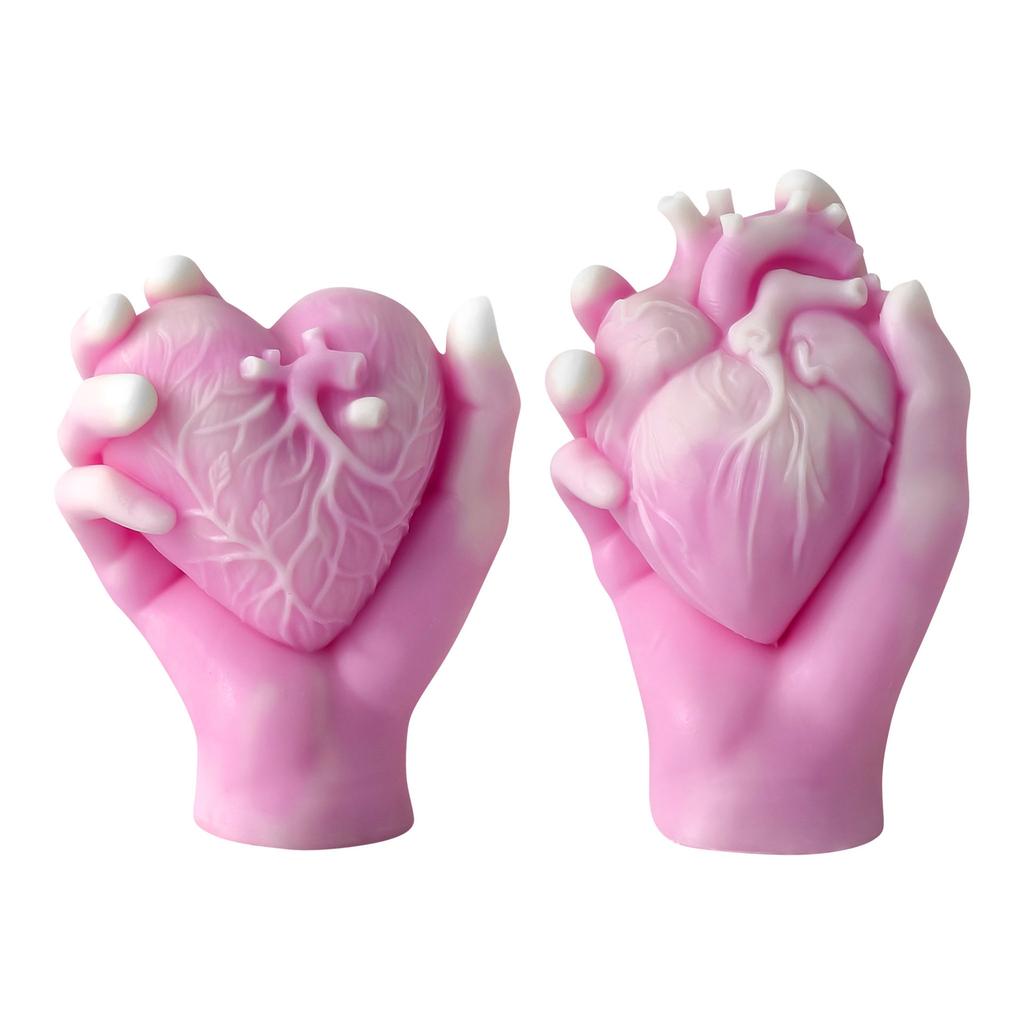 Heart Candle Mold Hand Holding Heart Silicone Mold DIY Aromatherapy Plaster Craft Home Decor Gift