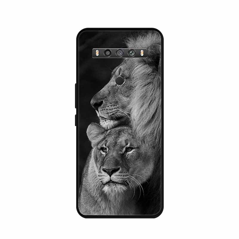 For TCL 10 5G UW Case Animals Silicone TPU Soft Cover Phone Coque For TCL 10 SE TCL10 5G UW Capa Shockproof Cartoon Wolf Funda