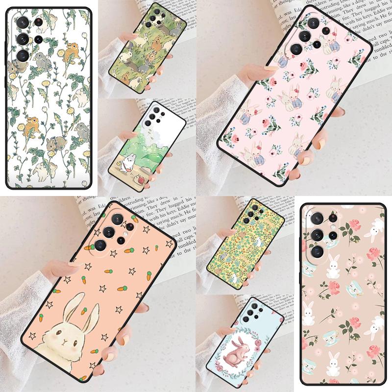 Süße Kaninchen Handyhülle für Samsung Galaxy S26 Ultra S25 S24 S23 S22 S21 S20 Note10 Hülle