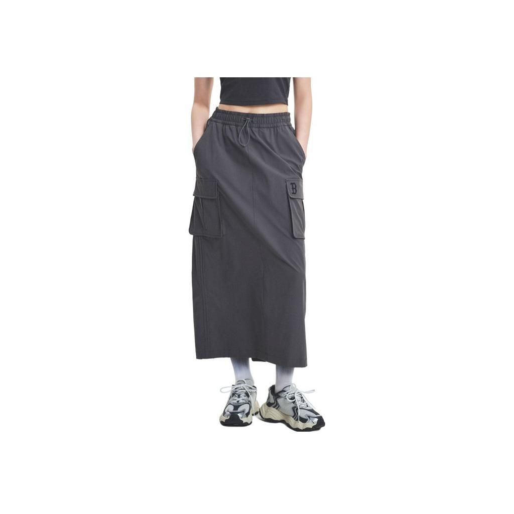 New MLB Casual Long Skirt Women's Gray 3FSKB0253-43CGD