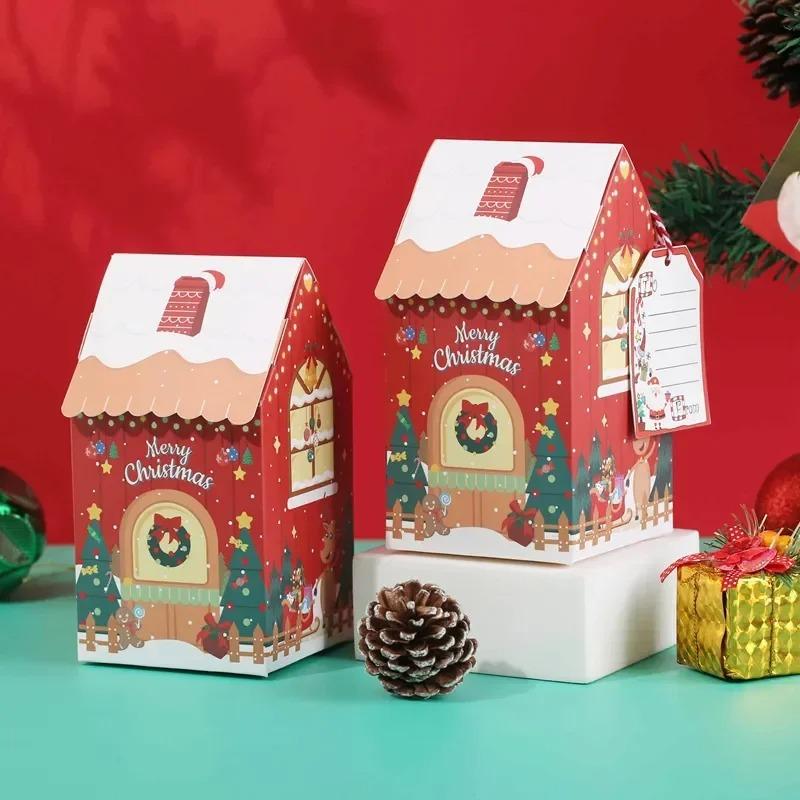 1-40PCS Christmas Themed Snowman Gingerbread House Cookie Box Decorative Gift Packaging for Holiday Candy Treats Party Present
