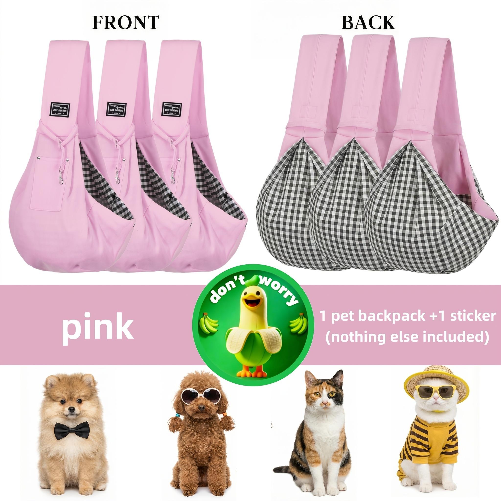 

Dog Carrier Sling Reversible Puppy Carrier Purse with Storage Pocket Dog Sling Carrier for Carry Small Dogs and Cats розовый