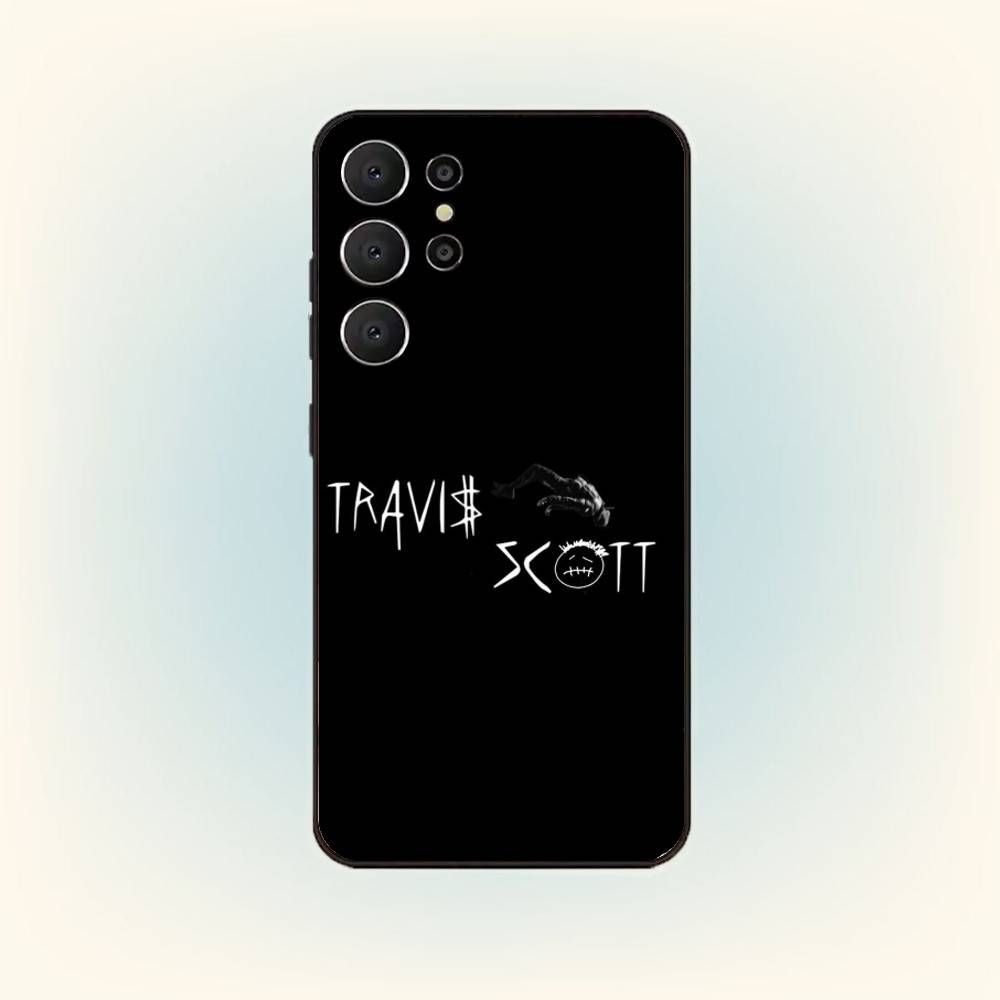T-Travis S-Scott Phone Case For Samsung S26,S25,24,23,22,30,21,10,9,Ultra,Plus,Lite,Black Soft Case