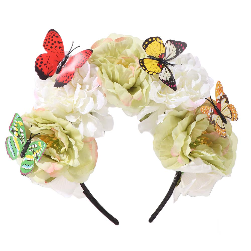 Trendy Bohemian Flower Hairband Butterfly Headdress Cosplay Fairy Headband  Women Girls