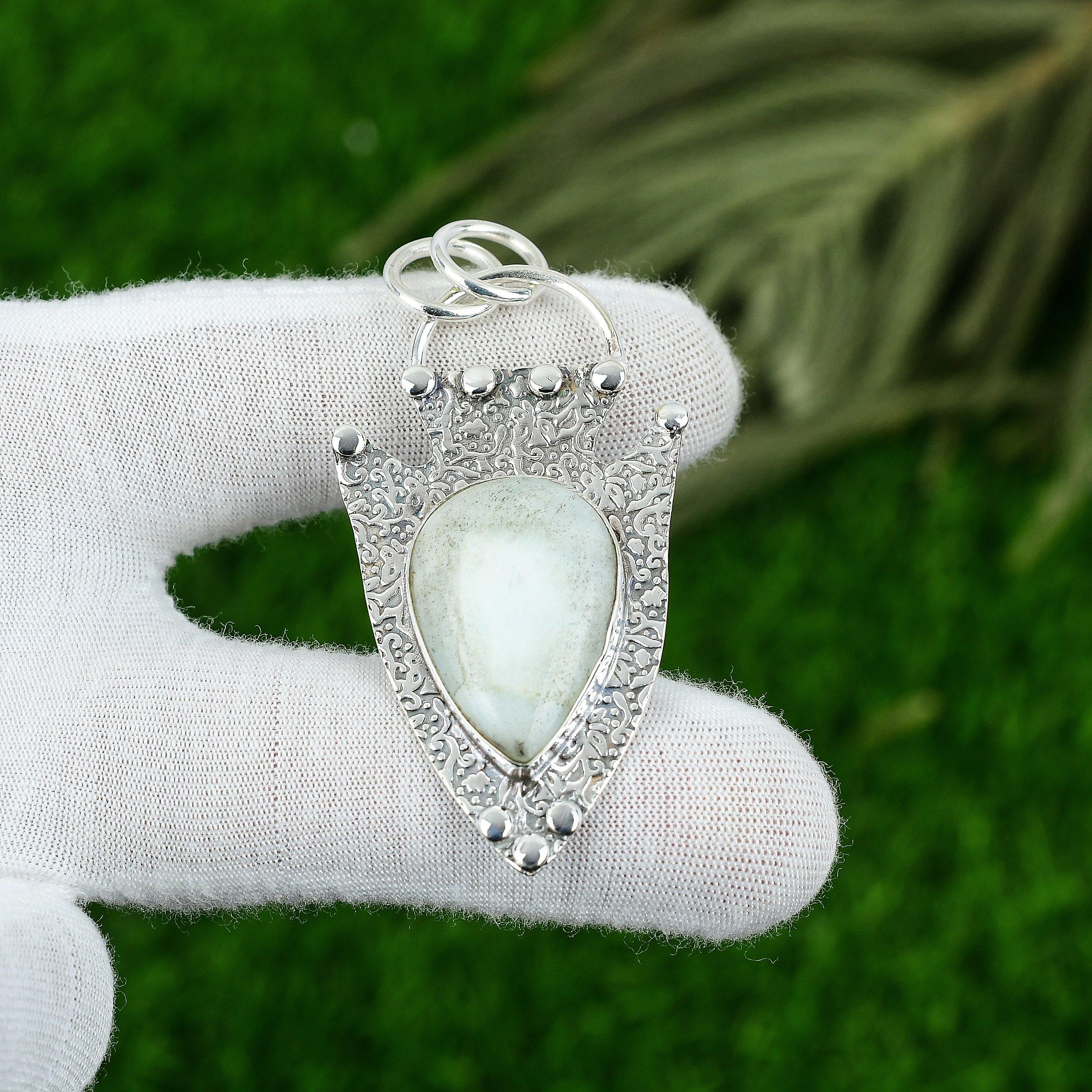 Mothers day Sale Sterling Silver Larimar Stone Sister Wedding Pendant Jewelry