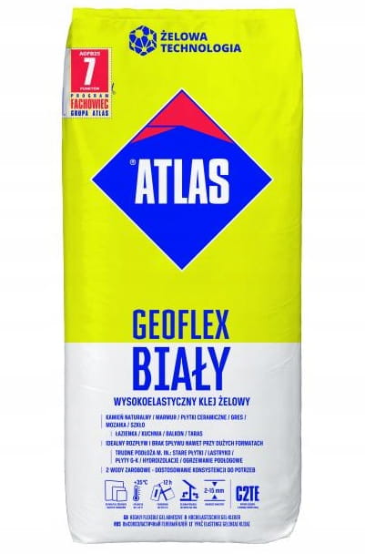 Atlas Geoflex Highly elastic white gel adhesive 25 kg