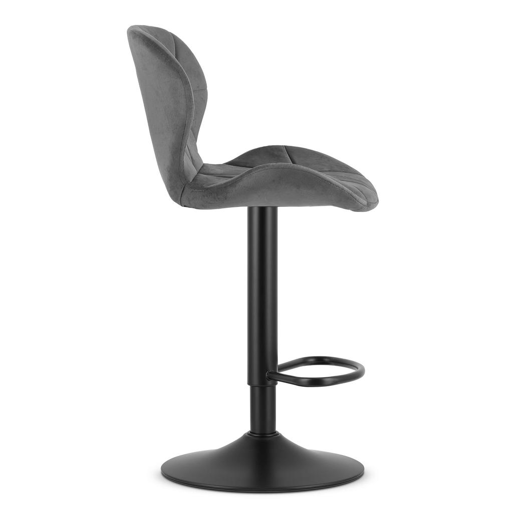 WEST Stool - Gray Velvet / Black Base X 2