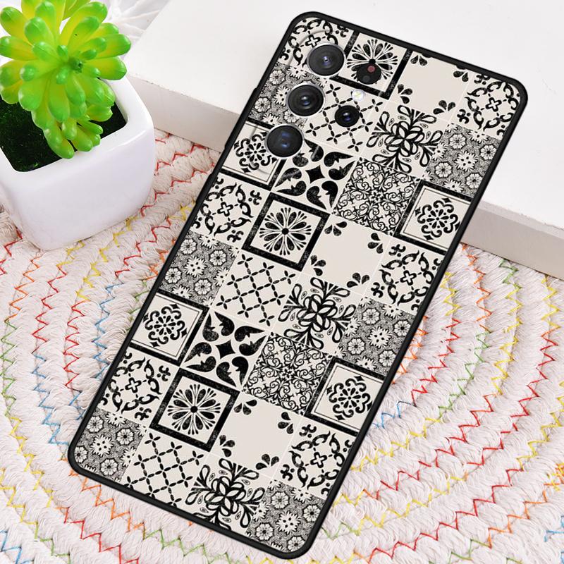 Moroccan Tile Silicone Phone Case For Samsung Galaxy note 10 pro S26 S25 S24 S23 S22 S21 Plus S25Ultra Capa Cover