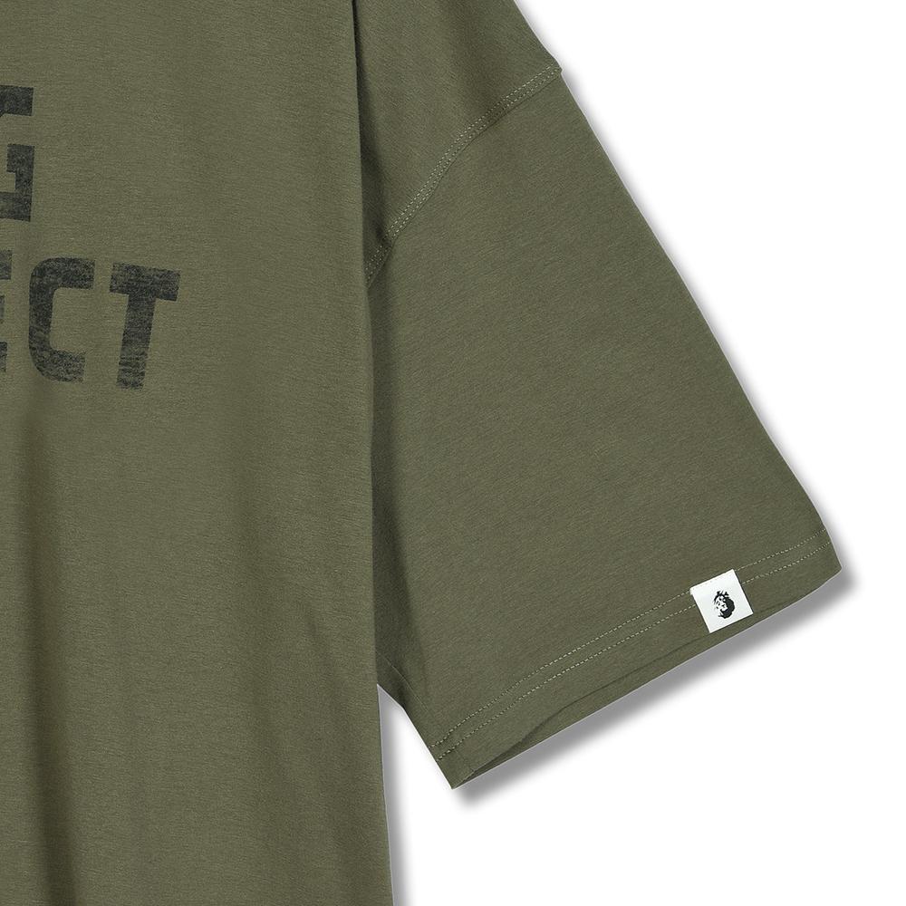 AOG PROJECT Vintage Print Oversized T-Shirt (Khaki)