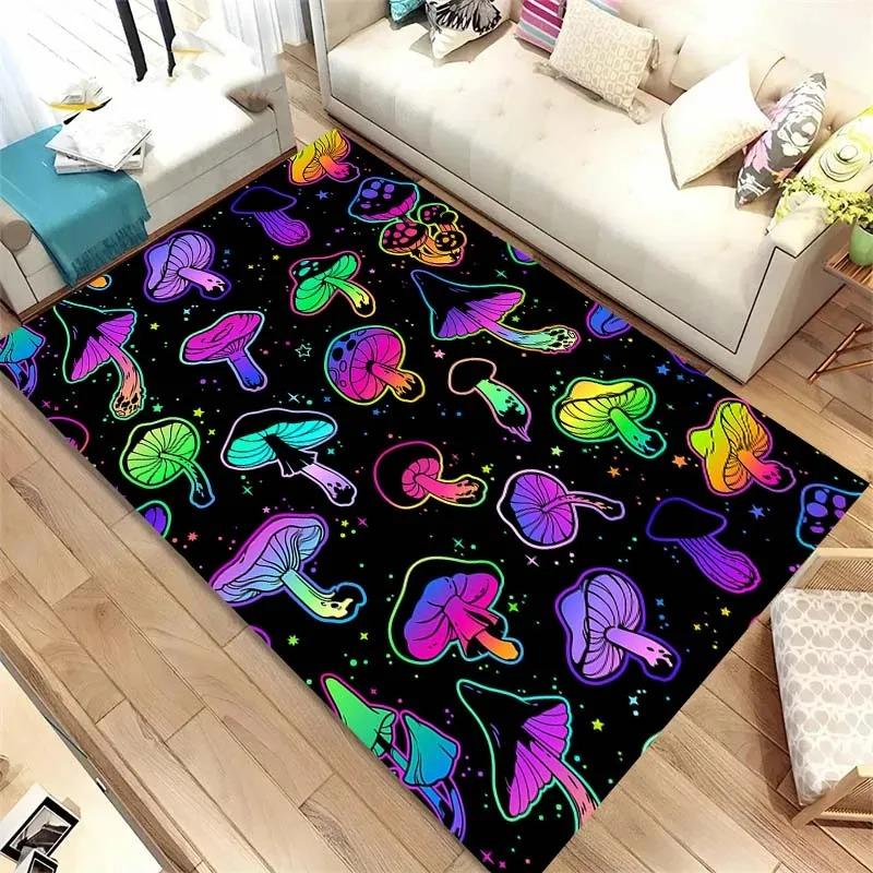 Colorful Mushroom Pattern Floor Mats Door Front Decoration Home Living Room Floor Mats