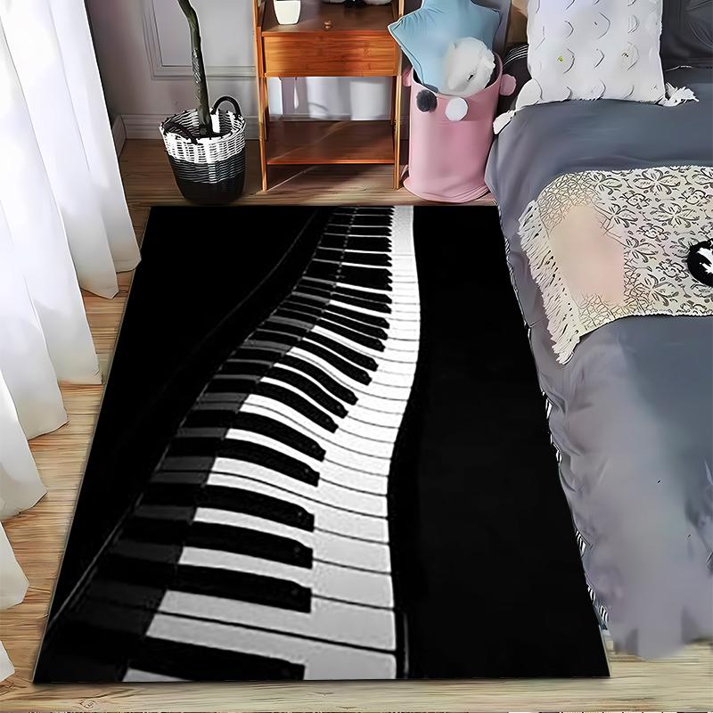 Modern Black and White Piano Keyboard Carpet for Home Decor Suitable for Use As an Anti-slip for Living Room Bedroom Sofas