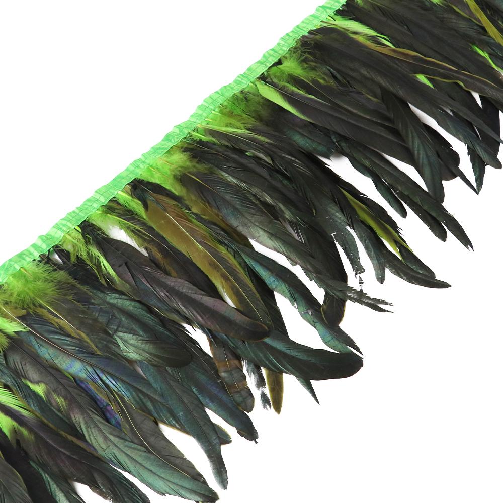 Red Rooster Tail Trims Natural Coque Feather Trimming Ribbon For Crafts Dress Skirt Carnival Costumes Plumes 10-12 Inch