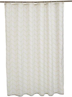 Amazon Basics Závěs do sprchy, Odolný proti plísním, s kroužky, 183x183 cm, Přírodní rybí kost
