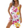Women's Casual Daily Dating Outing Fashion Print Basic Sleeveless Loose Dress Bohemian Beach Dress Sleeveless Dress