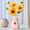 1PC Home Decor Funny Cat Shape Exquisite Ornaments Cat Lover Gifts Vase Small Sculpture Flower Pot Multifunctional 13x6x9cm