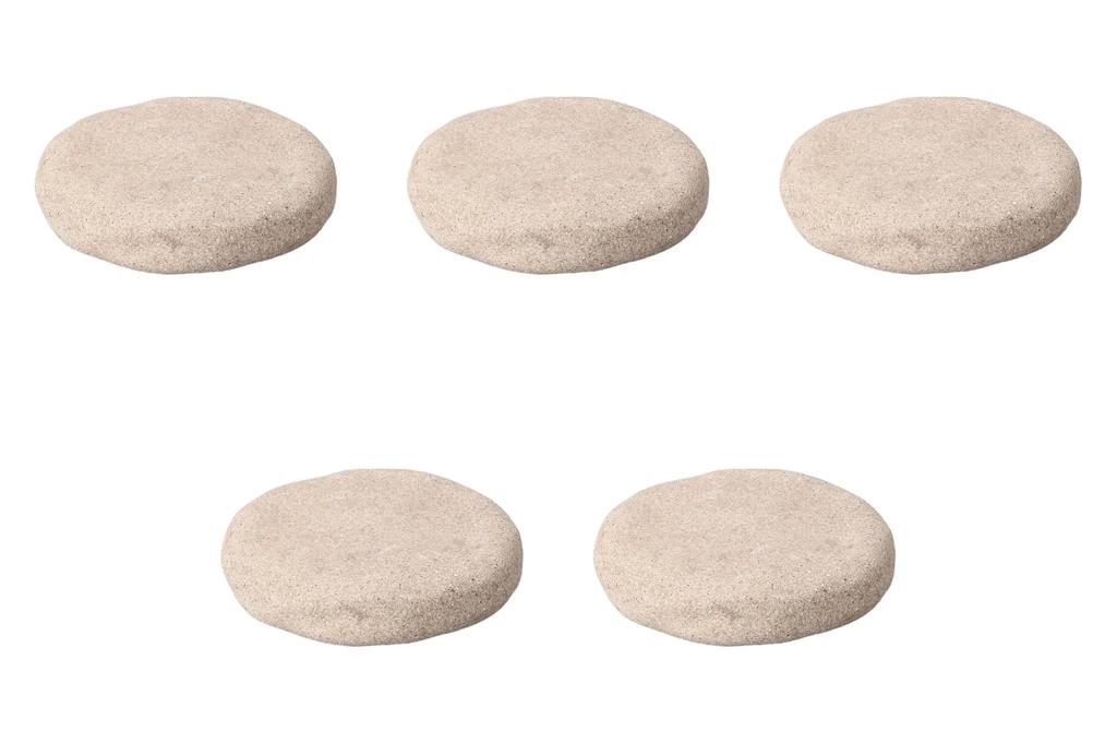 Set of 5 Medium Round Grilling Stones X Ceramic Grilling Stones for Direct Fire Use (11 3cm) (Setomonohonpo)