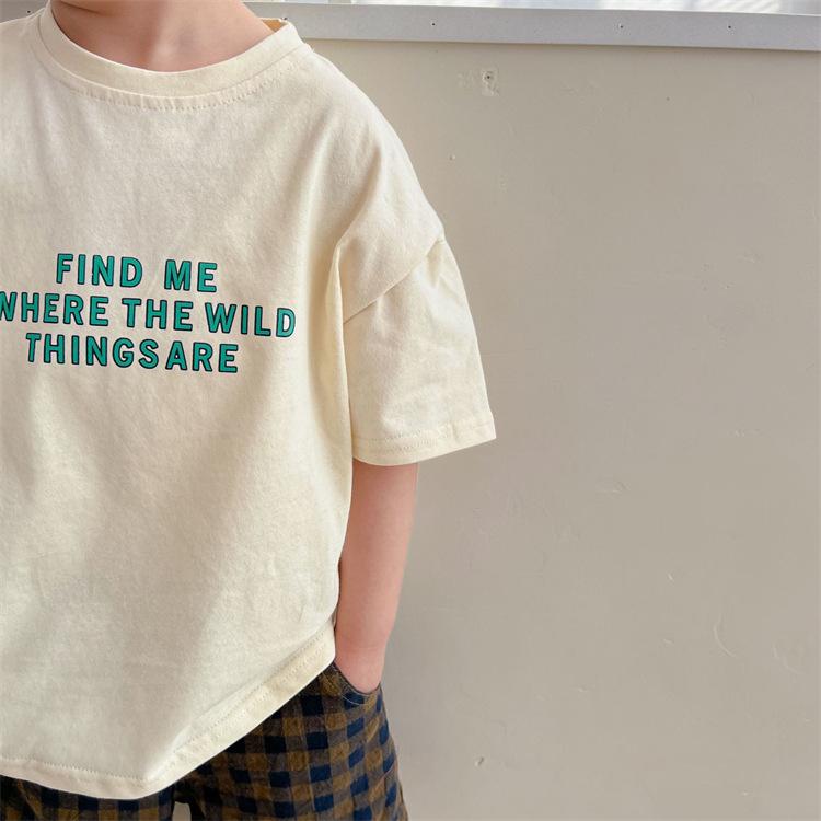 

Summer Fashion Letter Print Girls T Shirts Cotton Children Short Sleeve Tops Kids Boys Casual T Shirt Baby Clothes 90cm