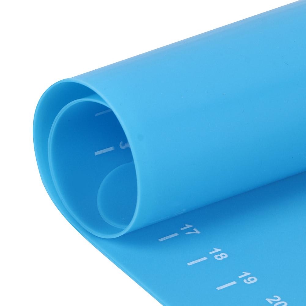 64x45cm High Temperature Resistant Non-Stick Silicone Dough Mat with Scale Baking Tool(Blue )