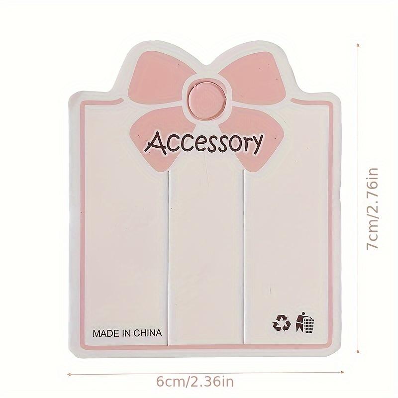 100 Stück Rosa Schleife Displaykarten mit 2-Loch-Design | Made in China Anhänger für Schmuck & Haarschmuck, Armbänder, Halsketten, Ohrringe