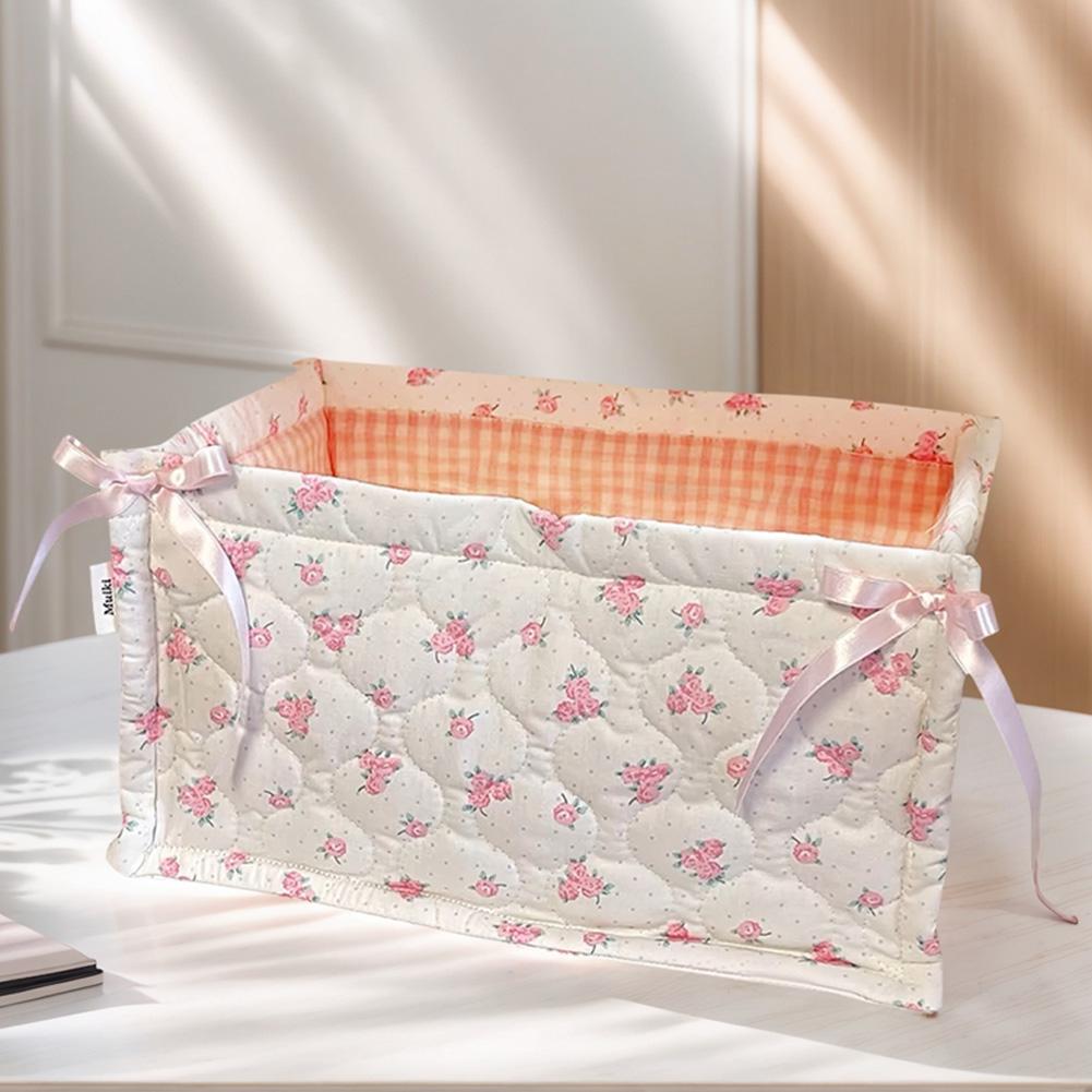 Cute Square Storage Basket Pantry Bedroom Decor Desk Item Organizer Debris Organizing Bag for Snacks Sundries Clutter Management