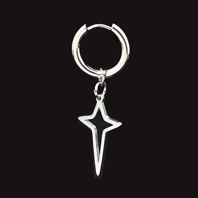 Trendy Unisex Korean-Hong Kong Small Circle Titanium Earrings: Minimalist Niche Design