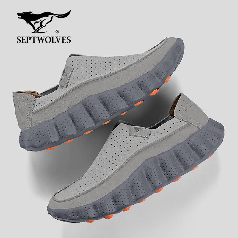 Septwolves 2026 Men s Breathable Perforated Slip-On Sports Sandals 39