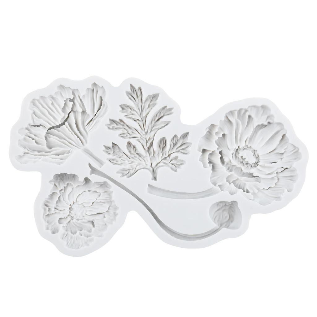 Stampi in Silicone Fiore di Papavero Stampo in Fondant Fiore Strumenti per Decorare Torte Topper per Cupcake Stampo per Caramelle Cioccolato Gumpaste
