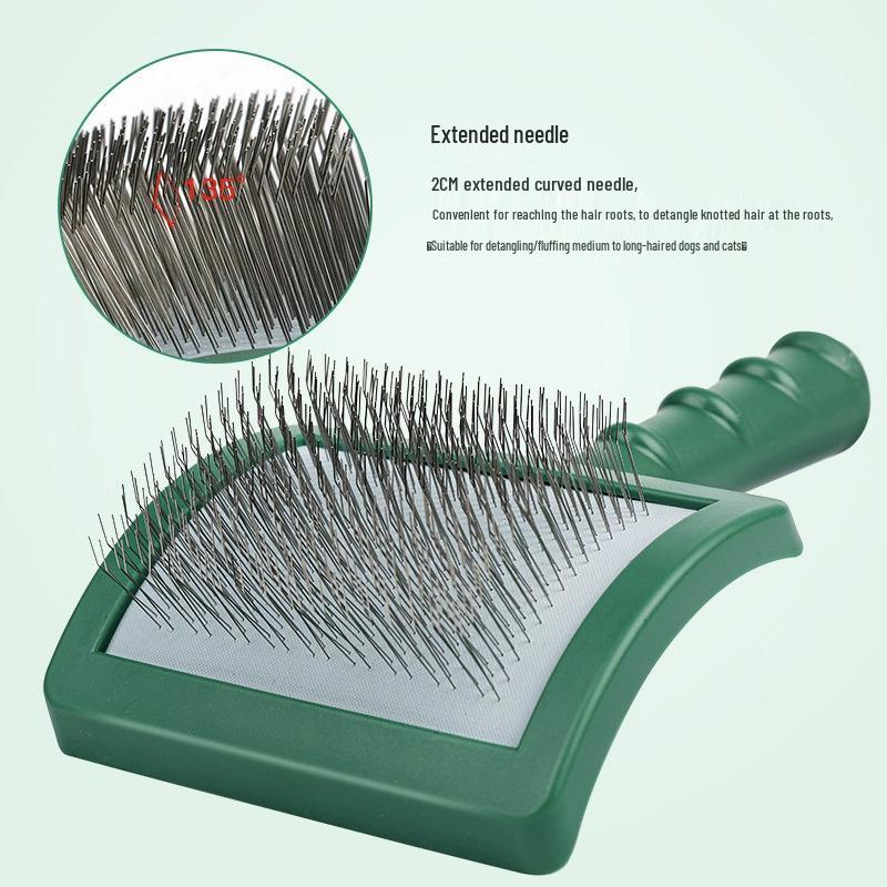Pet Deshedding Needle Comb for Dogs & Cats - Grooming Brush & Rake