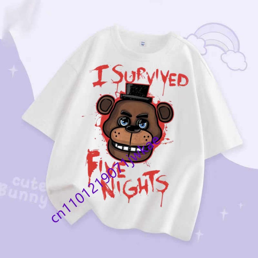 Jungen Mädchen Sommer Mode T-Shirt Kinder Kleidung FNAF Atmungsaktivität T-Shirts Kinder Five Nights At Freddy Niedriges Kurzarm Top