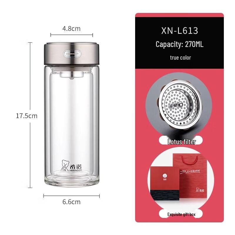 Xinuo Double-Layer Borosilicate Glass Tea Tumbler