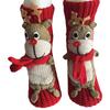 Weihnachts-Bodensocken Rutschfeste Strick-Pulloversocken Winter Dicke Warme Socken Cartoon 3D Niedliche Tier-Socken Lustig Haushalt