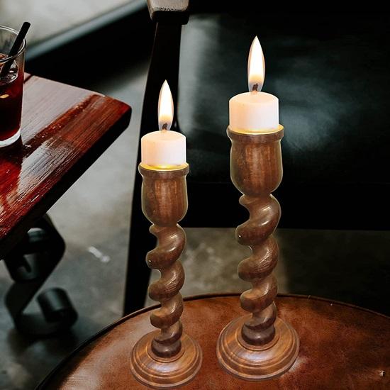 20.32cm Diameter Wooden Candle Holder Set of 1 Home Decor Decorative Tea Lights Gifts