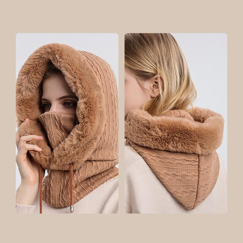 Fashion Headwear Neck Protection Thermal Outdoor Windproof Women Ski Face Mask Hood Winter Hat Balaclava