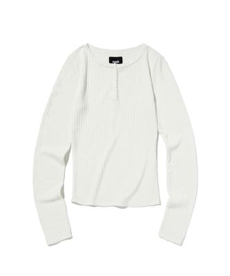 Seuweideu Cable Henley Neck [White]