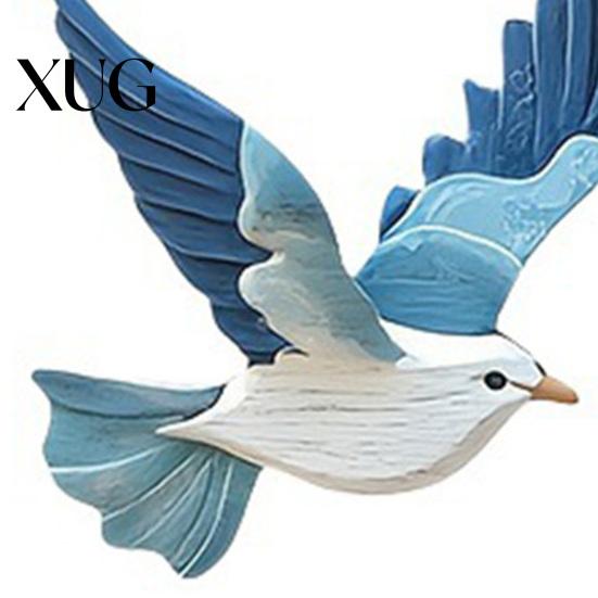 Easy Installation Wall Art 4Pcs/Set Wooden Blue Pigeon Decoration Farmhouse Rustic Bird Hanging Ornament Home Office Living Room Bedroom