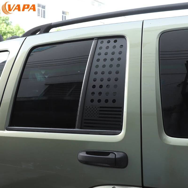 Car Rear Window Decals Cover Ventilation Panel Trim PVC Decoration Fit for Jeep Liberty 1999-2007 Exterior Accessories