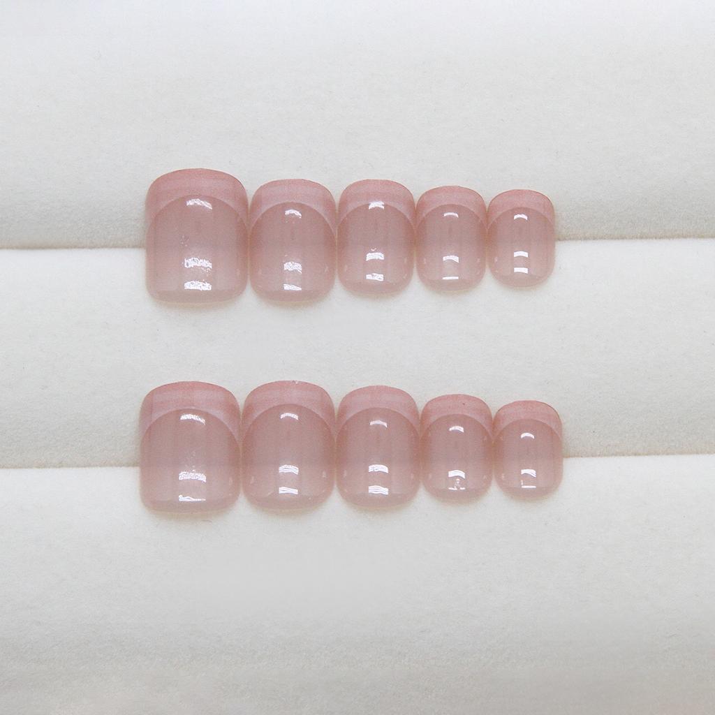 Gentle retro light brown simple plaid French versatile girl gentle removable manicure tablets 24 pieces