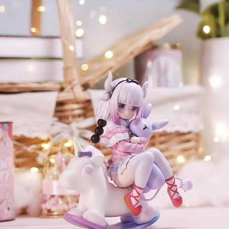 Generic Kanna Kamui Miss Kobayashi'S Dragon Maid Anime Figure Open Eyes Style Riding Rocking Horse Cute Statue Collectible Model