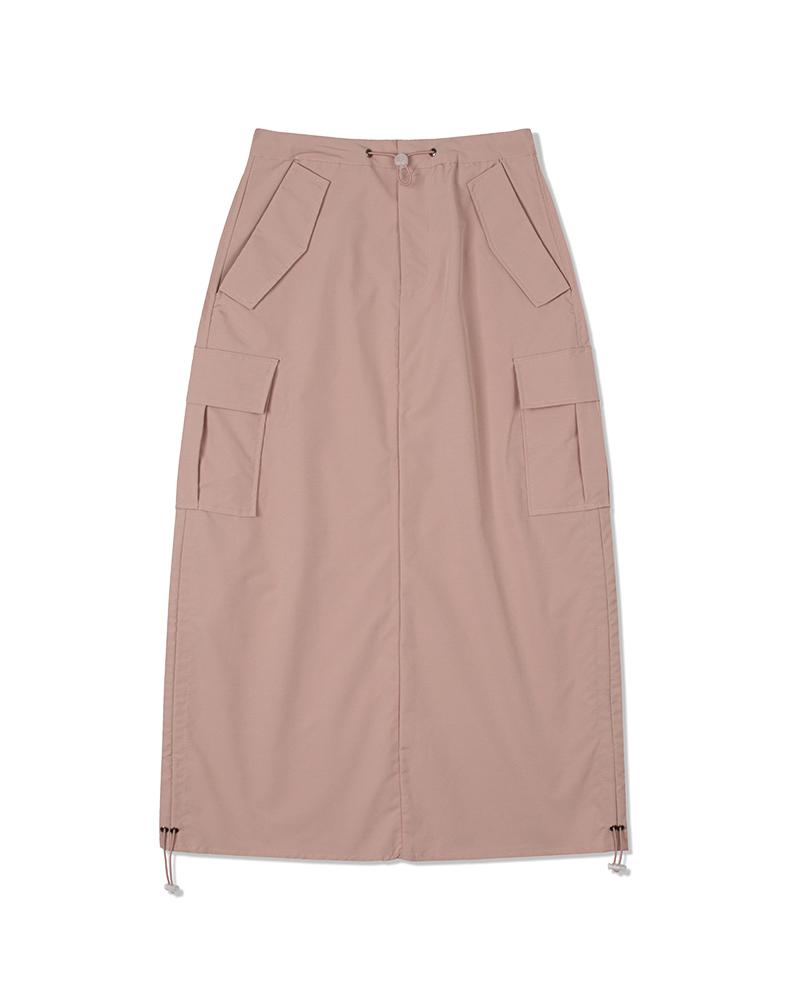 MOAA Shirred Cargo Maxi Skirt (Pink)