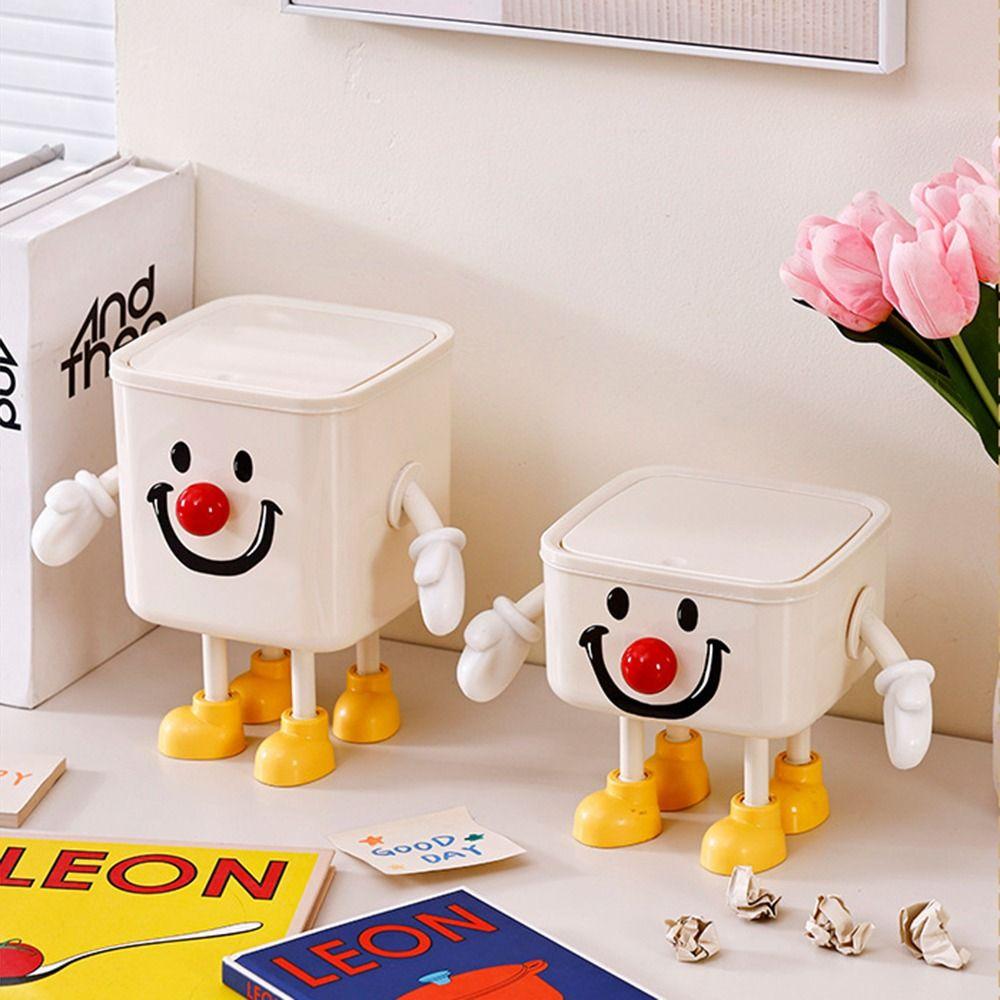 

Многофункциональное ведро для хранения в автомобиле, толкающее симпатичное мусорное ведро, мультяшное настольное мусорное ведро для спальни