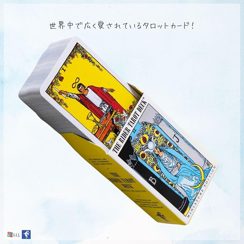 I.I.J. Rider-Waite Tarot Miniature, 78-card set, Waite edition, miniature size, tarot reading, includes Japanese instruction manual, authentic product