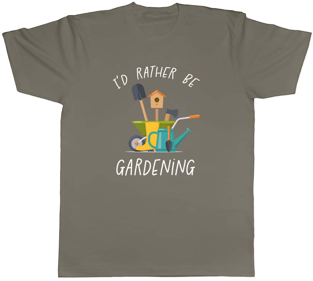 Id Rather be Gardening Garden Mens Unisex TShirt Tee Gift