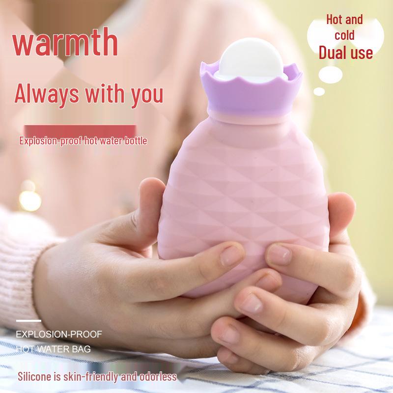 Silicone Explosion-Proof Hot Water Bottle: Portable, Microwaveable Mini Hand Warmer